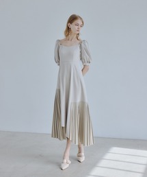 Pleats docking dress/プリーツドッキングドレス