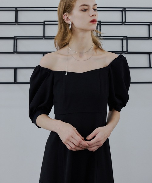 ORGUE(オルグ)の「Pleats docking dress/プリーツドッキングドレス(ワンピース・レディース・ブラック/ライトベージュ・SMALL/MEDIUM)」の8枚目の写真