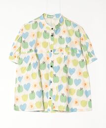 sandy | コットンプリント切替スタンドカラーブラウス(Tシャツ/カットソー)