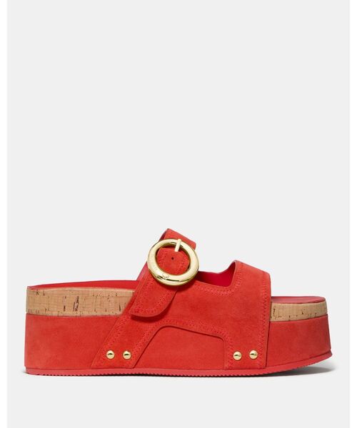 kate spade new york(ケイトスペード ニューヨーク)の「ヘイロー プラットフォーム フットベッド サンダル(サンダル・レディース・レッド・7/6)」の1枚目の写真