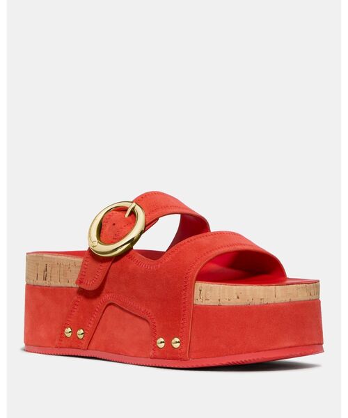 kate spade new york(ケイトスペード ニューヨーク)の「ヘイロー プラットフォーム フットベッド サンダル(サンダル・レディース・レッド・7/6)」の4枚目の写真