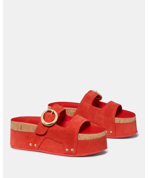 kate spade new york(ケイトスペード ニューヨーク)の「ヘイロー プラットフォーム フットベッド サンダル(サンダル・レディース・レッド・7/6)」の3枚目の写真