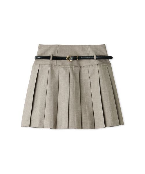 SNIDEL(スナイデル)の「ベルトセットプリーツミニスカショーパン(その他パンツ・レディース・ホワイト/グレー/ブラック・0/1)」の1枚目の写真