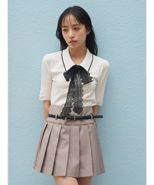 SNIDEL(スナイデル)の「ベルトセットプリーツミニスカショーパン(その他パンツ・レディース・ホワイト/グレー/ブラック・0/1)」の7枚目の写真