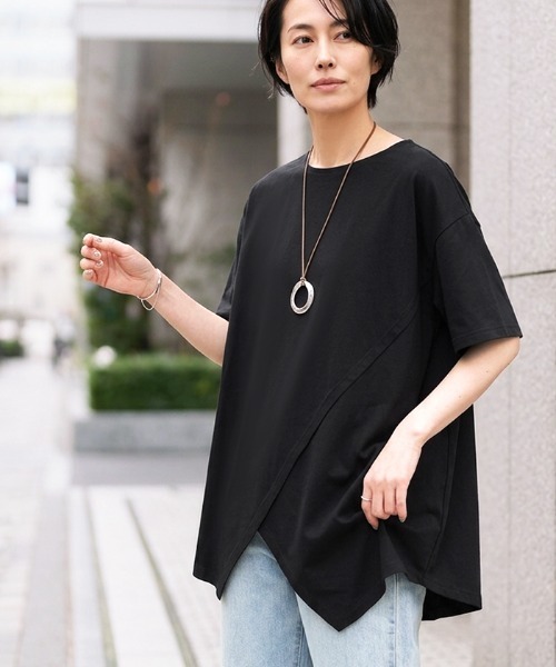 【変形・マルチウェイ】  アシンメトリー カットソー アシンメトリー変形裾カットソー（Tシャツ/カットソー）｜Bee Bouquet