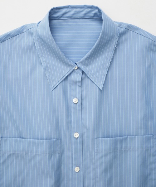 CITY TOKYO(シティトウキョウ)の「【CITY TOKYO/シティートウキョウ】Double Pocket Short Shirt / ダブルポケットショートシャツ(シャツ/ブラウス・レディース・ブルー/ブラック/ホワイト・FREE)」の14枚目の写真