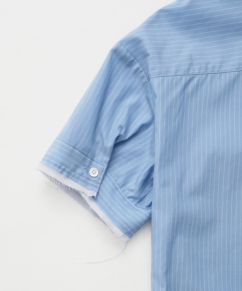 CITY TOKYO(シティトウキョウ)の「【CITY TOKYO/シティートウキョウ】Double Pocket Short Shirt / ダブルポケットショートシャツ(シャツ/ブラウス・レディース・ブルー/ブラック/ホワイト・FREE)」の8枚目の写真