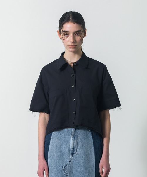 CITY TOKYO(シティトウキョウ)の「【CITY TOKYO/シティートウキョウ】Double Pocket Short Shirt / ダブルポケットショートシャツ(シャツ/ブラウス・レディース・ブルー/ブラック/ホワイト・FREE)」の17枚目の写真
