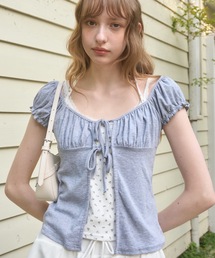 レイヤードパフスリトップス/Layered puff sleeve top