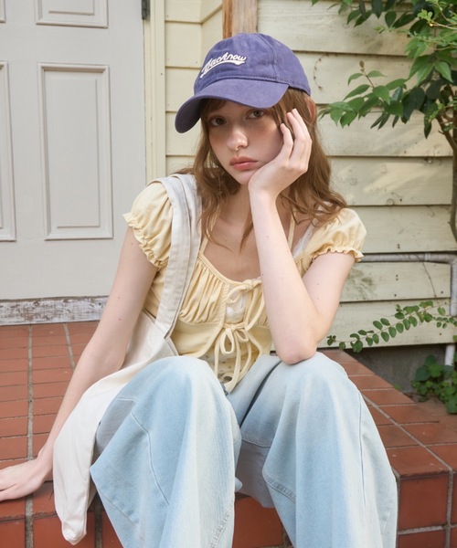Birthday room(バースデイルーム)の「レイヤードパフスリトップス/Layered puff sleeve top(Tシャツ/カットソー・レディース・イエロー/グレー・FREE)」の12枚目の写真