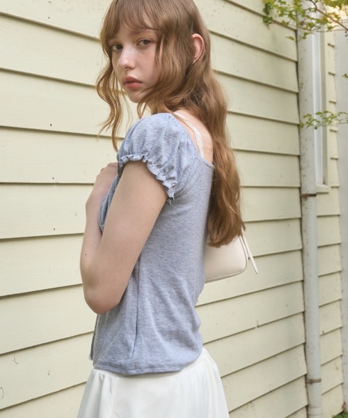 Birthday room(バースデイルーム)の「レイヤードパフスリトップス/Layered puff sleeve top(Tシャツ/カットソー・レディース・イエロー/グレー・FREE)」の15枚目の写真