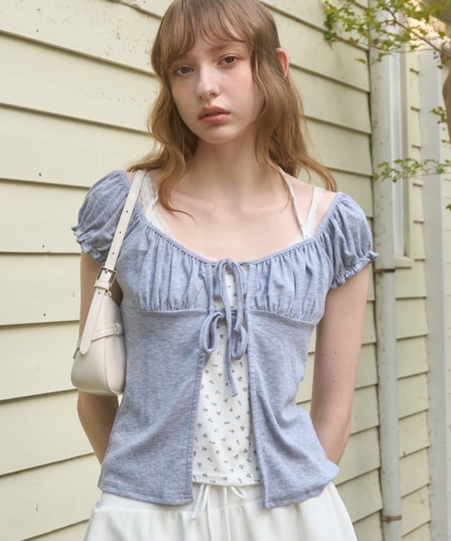 Birthday room(バースデイルーム)の「レイヤードパフスリトップス/Layered puff sleeve top(Tシャツ/カットソー・レディース・イエロー/グレー・FREE)」の10枚目の写真