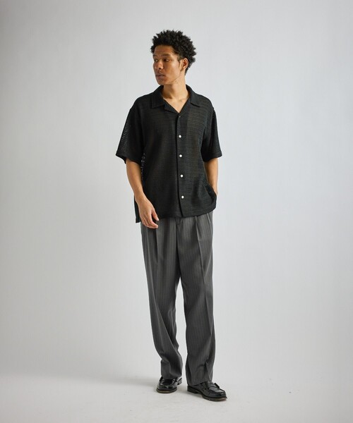 Saturdays NYC(サタデーズ ニューヨークシティ )の「George Herringbone Stripe Two Tuck Pant(その他パンツ・メンズ・グレー/ブラック・L/M/S)」の9枚目の写真