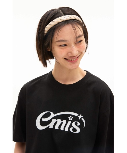 EMIS(イミス)の「HALO LOGO T-SHIRT(Tシャツ/カットソー・レディース・ライトグレー/ブルー/イエロー/ブラック・SMALL/MEDIUM)」の2枚目の写真