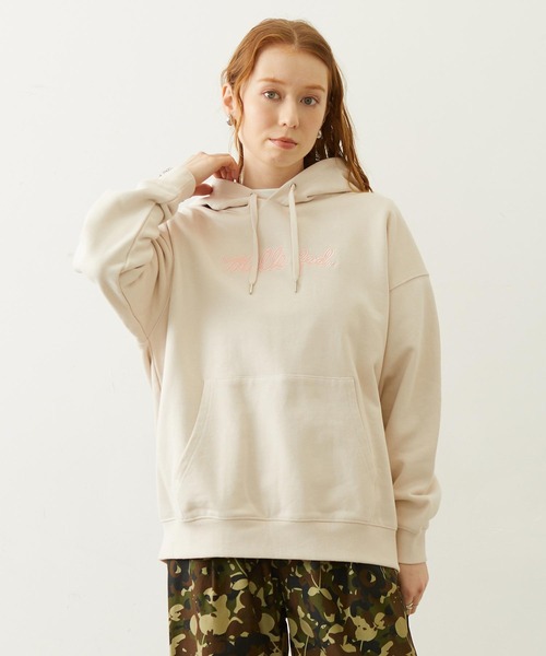 MILKFED.(ミルクフェド)の「ICING LOGO SWEAT HOODIE(パーカー・レディース・ピンク/チャコール/オフホワイト・M/L)」の1枚目の写真