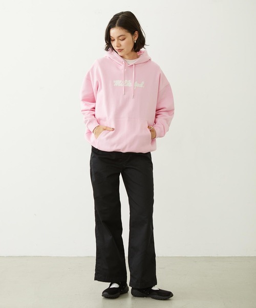 MILKFED.(ミルクフェド)の「ICING LOGO SWEAT HOODIE(パーカー・レディース・ピンク/チャコール/オフホワイト・M/L)」の12枚目の写真