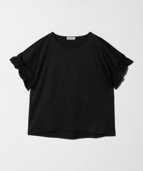 green label relaxing(グリーンレーベルリラクシング)の「ソデフリル Tシャツ 汗染み防止(Tシャツ/カットソー・レディース・ブラック/オフホワイト/ダークブラウン/ライトグレー・FREE)」の6枚目の写真