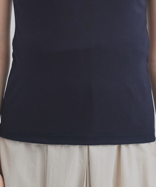 PUBLIC TOKYO(パブリックトウキョウ)の「最高級コットン|着心地◎|細見え|コンパクトTシャツ【2026新作】極 スクープネックTEE(Tシャツ/カットソー・レディース・ホワイト/ミント/ネイビー・1/2/3)」の19枚目の写真