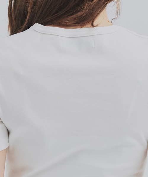 PUBLIC TOKYO(パブリックトウキョウ)の「最高級コットン|着心地◎|細見え|コンパクトTシャツ【2026新作】極 スクープネックTEE(Tシャツ/カットソー・レディース・ホワイト/ミント/ネイビー・1/2/3)」の22枚目の写真
