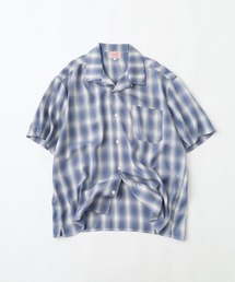BIG MIKE SS SHIRT レーヨン混オンブレオープンカラー半袖シャツ
