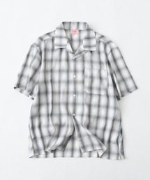 BIG MIKE SS SHIRT レーヨン混オンブレオープンカラー半袖シャツ