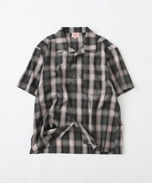 BIG MIKE SS SHIRT レーヨン混オンブレオープンカラー半袖シャツ