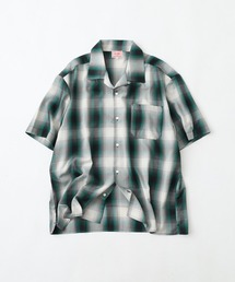 BIG MIKE SS SHIRT レーヨン混オンブレオープンカラー半袖シャツ