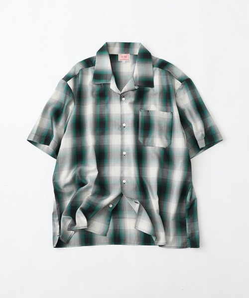 ビンテージ オンブレ レーヨンシャツ オープンカラー オーバーサイズ ストリート BIG MIKE SS SHIRT レーヨン混オンブレオープンカラー半袖シャツ