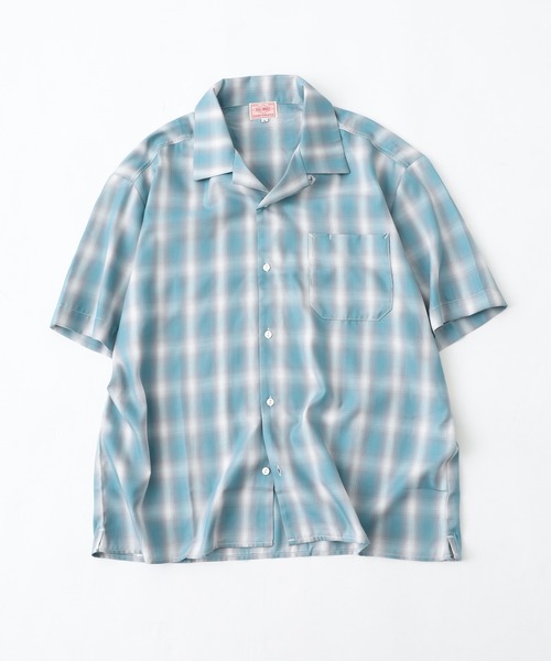 BIG MIKE(ビッグマイク)の「BIG MIKE SS SHIRT レーヨン混オンブレオープンカラー半袖シャツ(シャツ/ブラウス・メンズ・グレー/グレー×ピンク/グリーン/ブルー/ブルー系/ミント・L/XL/M)」の5枚目の写真
