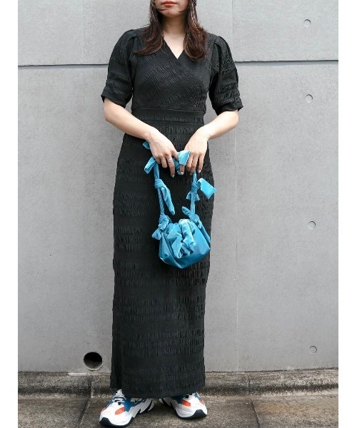 Katrin TOKYO(カトリーントーキョー)の「v-neck maxi onepiece(ワンピース・レディース・ブラック系その他/オレンジ系/ブラック/チェック・S-Short/M/S/XS)」の8枚目の写真