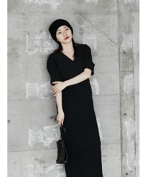 Katrin TOKYO(カトリーントーキョー)の「v-neck maxi onepiece(ワンピース・レディース・ブラック系その他/オレンジ系/ブラック/チェック・S-Short/M/S/XS)」の10枚目の写真