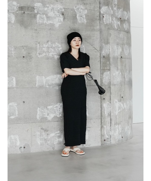 Katrin TOKYO(カトリーントーキョー)の「v-neck maxi onepiece(ワンピース・レディース・ブラック系その他/オレンジ系/ブラック/チェック・S-Short/M/S/XS)」の11枚目の写真