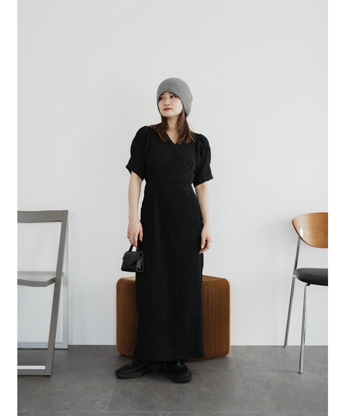 Katrin TOKYO(カトリーントーキョー)の「v-neck maxi onepiece(ワンピース・レディース・ブラック系その他/オレンジ系/ブラック/チェック・S-Short/M/S/XS)」の12枚目の写真