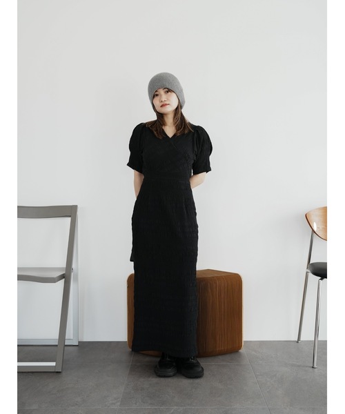 Katrin TOKYO(カトリーントーキョー)の「v-neck maxi onepiece(ワンピース・レディース・ブラック系その他/オレンジ系/ブラック/チェック・S-Short/M/S/XS)」の13枚目の写真