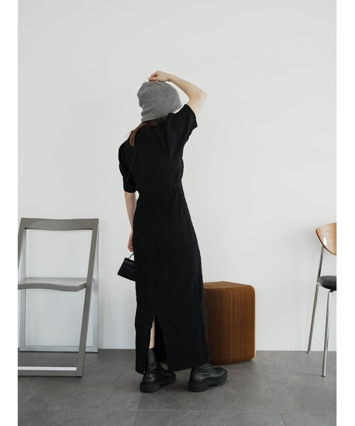 Katrin TOKYO(カトリーントーキョー)の「v-neck maxi onepiece(ワンピース・レディース・ブラック系その他/オレンジ系/ブラック/チェック・S-Short/M/S/XS)」の16枚目の写真