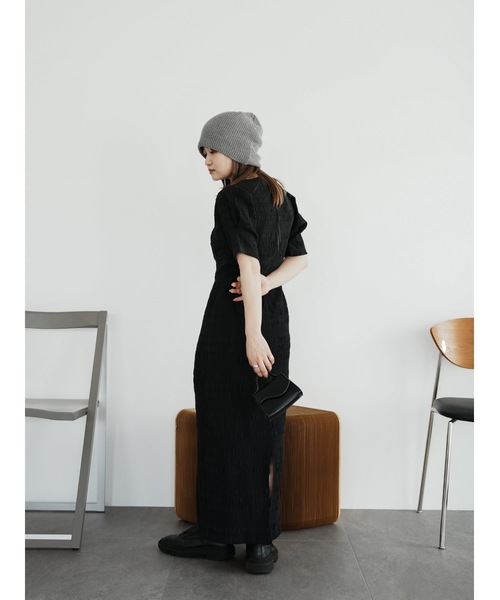 Katrin TOKYO(カトリーントーキョー)の「v-neck maxi onepiece(ワンピース・レディース・ブラック系その他/オレンジ系/ブラック/チェック・S-Short/M/S/XS)」の19枚目の写真