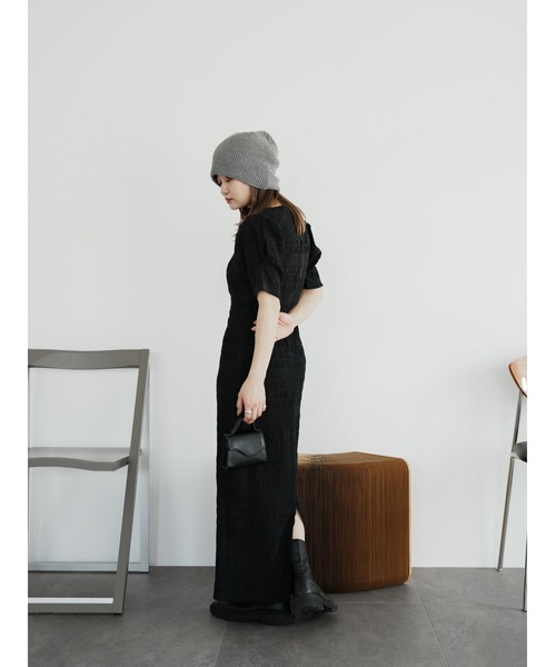 Katrin TOKYO(カトリーントーキョー)の「v-neck maxi onepiece(ワンピース・レディース・ブラック系その他/オレンジ系/ブラック/チェック・S-Short/M/S/XS)」の20枚目の写真