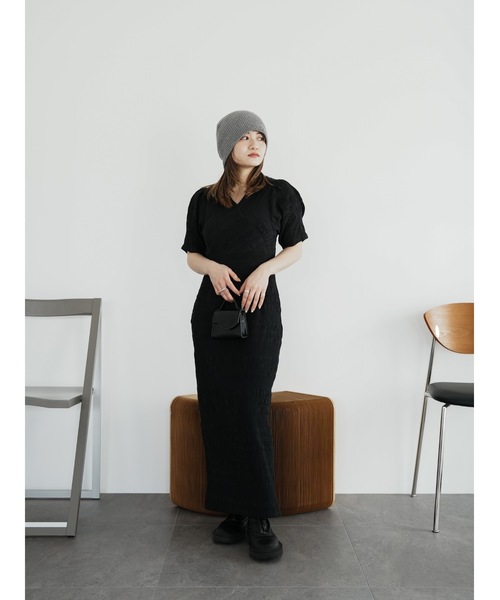 Katrin TOKYO(カトリーントーキョー)の「v-neck maxi onepiece(ワンピース・レディース・ブラック系その他/オレンジ系/ブラック/チェック・S-Short/M/S/XS)」の21枚目の写真