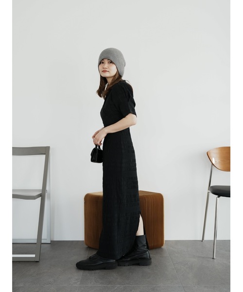 Katrin TOKYO(カトリーントーキョー)の「v-neck maxi onepiece(ワンピース・レディース・ブラック系その他/オレンジ系/ブラック/チェック・S-Short/M/S/XS)」の22枚目の写真