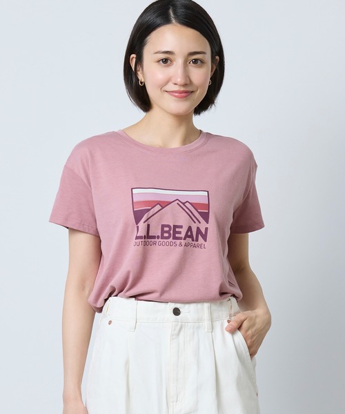 L.L.Bean（エルエルビーン）の「マウンテンサイド・クルーネック・ティ、半袖　グラフィック 米国フィット・レギュラー（Tシャツ/カットソー・レディース・ホワイト系/ヘザーグレー/スモークピンク・LARGE/MEDIUM/SMALL）」の3枚目の写真