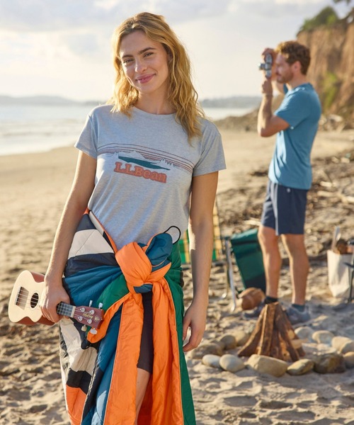 L.L.Bean（エルエルビーン）の「マウンテンサイド・クルーネック・ティ、半袖　グラフィック 米国フィット・レギュラー（Tシャツ/カットソー・レディース・ホワイト系/ヘザーグレー/スモークピンク・LARGE/MEDIUM/SMALL）」の7枚目の写真