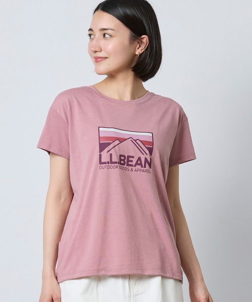 L.L.Bean（エルエルビーン）の「マウンテンサイド・クルーネック・ティ、半袖　グラフィック 米国フィット・レギュラー（Tシャツ/カットソー・レディース・ホワイト系/ヘザーグレー/スモークピンク・LARGE/MEDIUM/SMALL）」の18枚目の写真