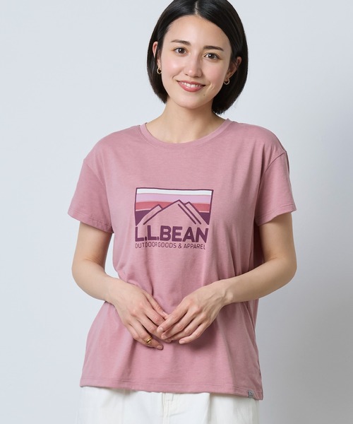 L.L.Bean（エルエルビーン）の「マウンテンサイド・クルーネック・ティ、半袖　グラフィック 米国フィット・レギュラー（Tシャツ/カットソー・レディース・ホワイト系/ヘザーグレー/スモークピンク・LARGE/MEDIUM/SMALL）」の19枚目の写真