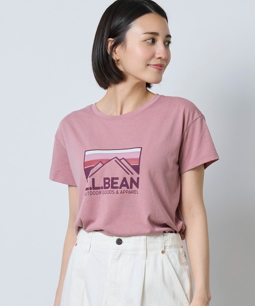 L.L.Bean（エルエルビーン）の「マウンテンサイド・クルーネック・ティ、半袖　グラフィック 米国フィット・レギュラー（Tシャツ/カットソー・レディース・ホワイト系/ヘザーグレー/スモークピンク・LARGE/MEDIUM/SMALL）」の12枚目の写真