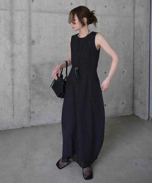 LAULEN（ローレン）の「lip case necklace set cotton sleeveless dress /リップケースネックレスセットコットンノースリーブワンピース（ワンピース・レディース・ホワイト/ブラック・FREE）」の13枚目の写真