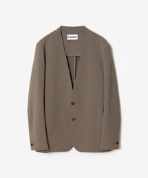 PE ストレッチダブルクロス カラーレスジャケット / PE STRETCH DOUBLE CLOTH COLLARLESS JACKET