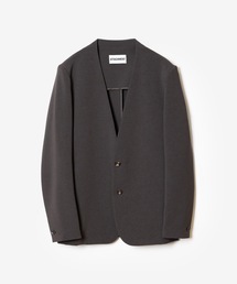 PE ストレッチダブルクロス カラーレスジャケット / PE STRETCH DOUBLE CLOTH COLLARLESS JACKET