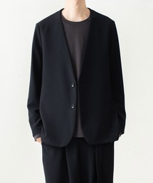 ATTACHMENT（アタッチメント）の「PE ストレッチダブルクロス カラーレスジャケット / PE STRETCH DOUBLE CLOTH COLLARLESS JACKET（テーラードジャケット・メンズ）」