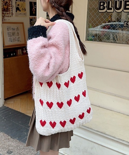 Miniministore(ミニミニストア)の「ニットバッグ 大容量トートバッグ肩掛け鞄(トートバッグ・レディース・ベージュ/ブラック/オフホワイト・FREE)」の15枚目の写真