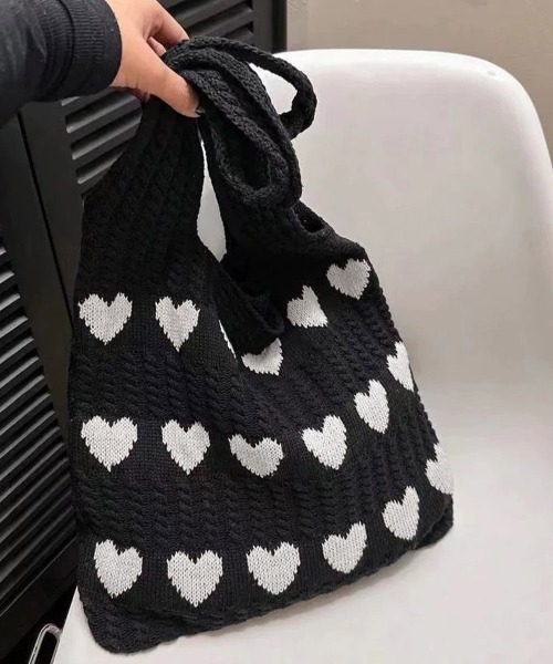 Miniministore(ミニミニストア)の「ニットバッグ 大容量トートバッグ肩掛け鞄(トートバッグ・レディース・ベージュ/ブラック/オフホワイト・FREE)」の20枚目の写真